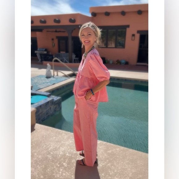 NWT 2PC PINK PANT & BABYDOLL TOP SET-S - Picture 5 of 14